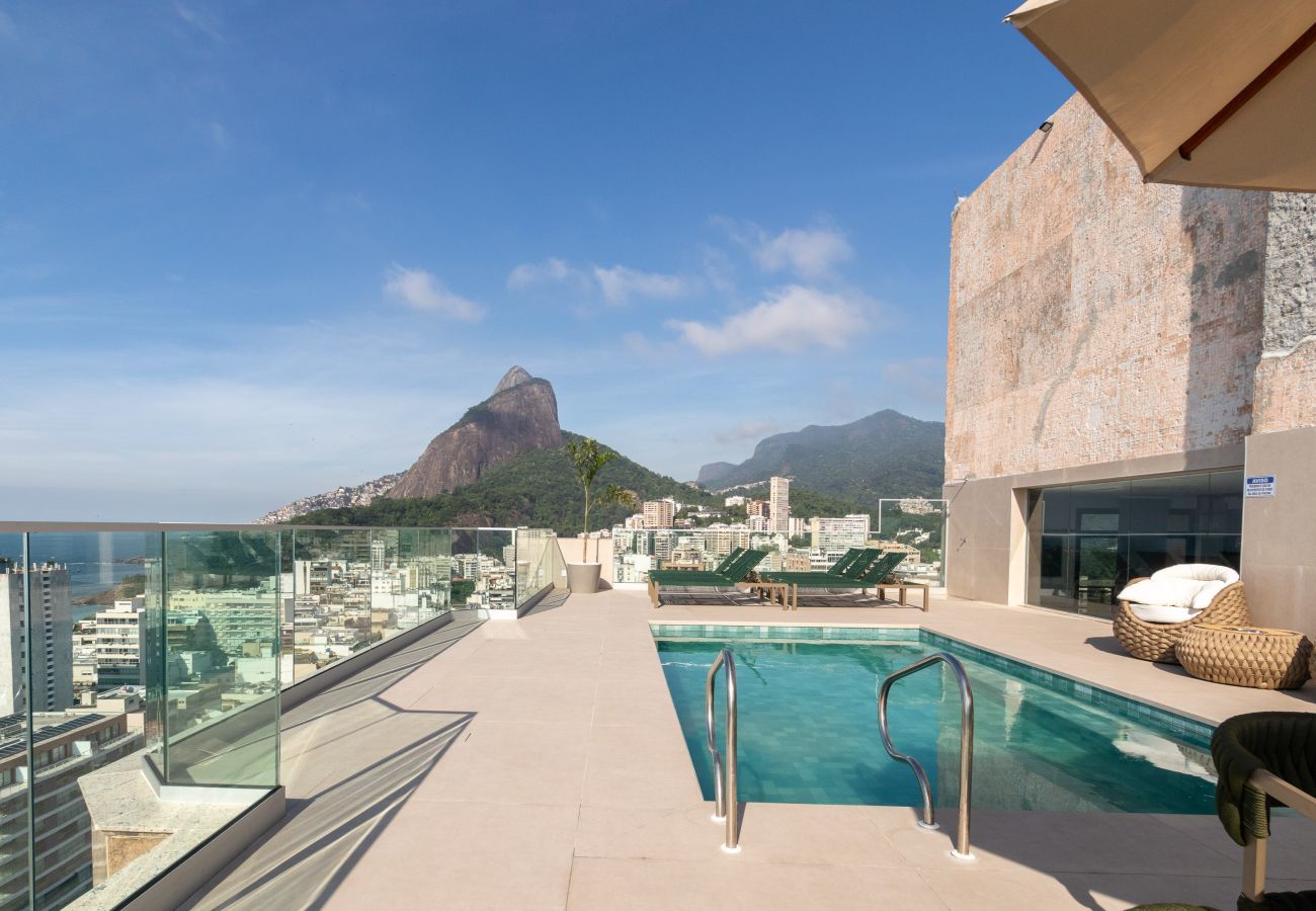 Apart-hotel em Rio de Janeiro - Lira602 | Leblon 2 qtos, vista Cristo e 2 Irmãos