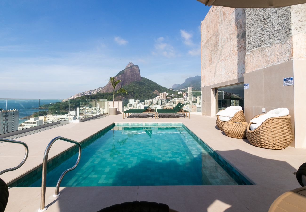 Apart-hotel em Rio de Janeiro - Lira602 | Leblon 2 qtos, vista Cristo e 2 Irmãos