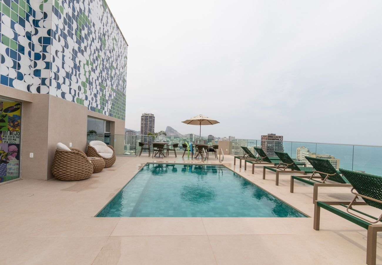 Apart-hotel em Rio de Janeiro - Lira1704|Flat no Leblon c/piscina a 2 min da praia