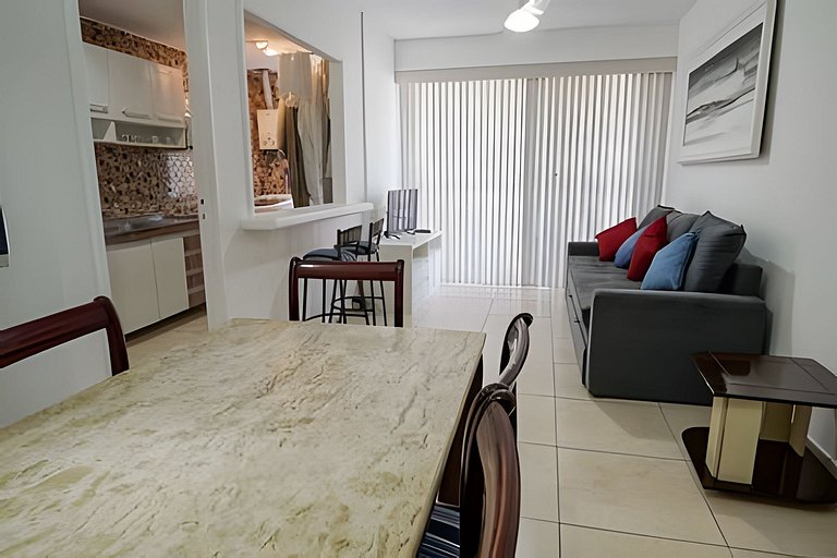 Luc113| Flat with pool and sauna on Barra beach