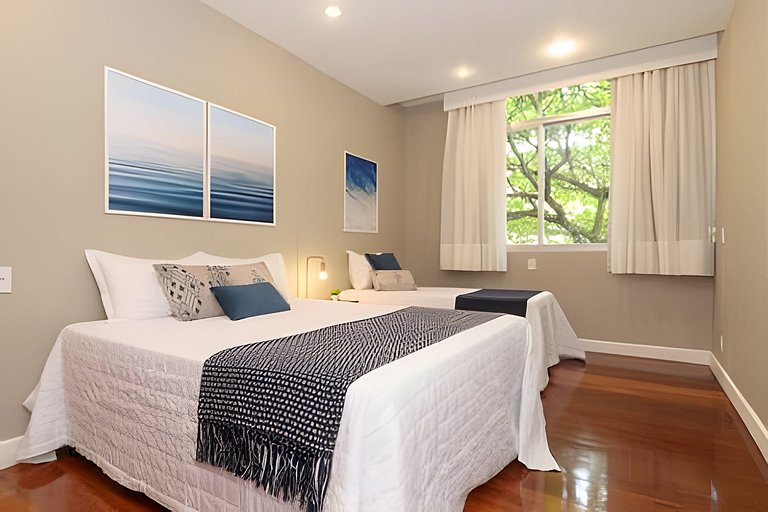 MAR301|Big and cozy in Leblon, 300m from the beach