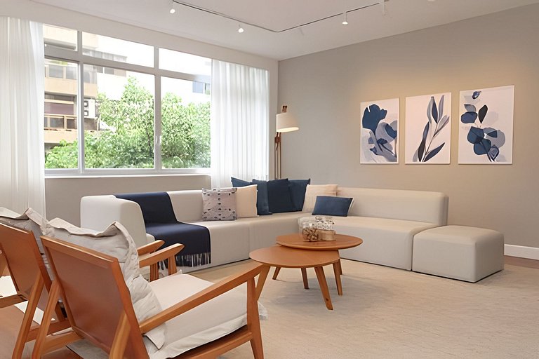 MAR301|Big and cozy in Leblon, 300m from the beach