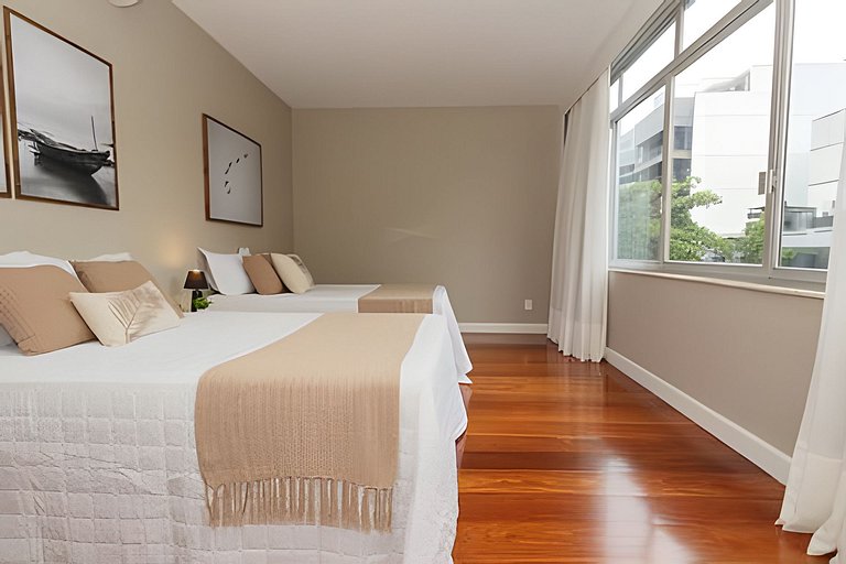 MAR301|Big and cozy in Leblon, 300m from the beach