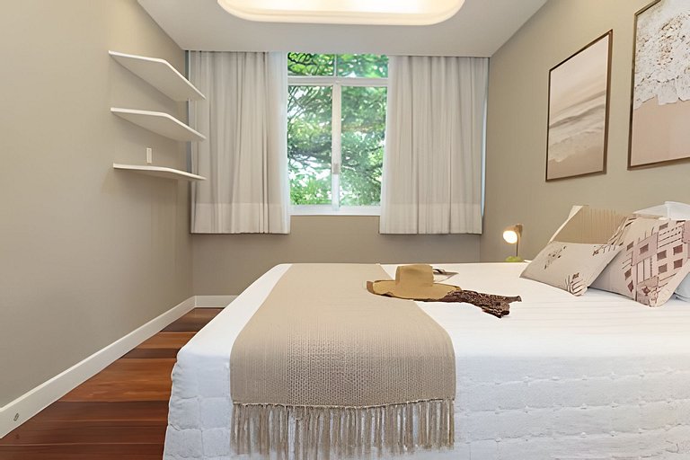 MAR301|Grande y cómodo en Leblon,300 m de la playa