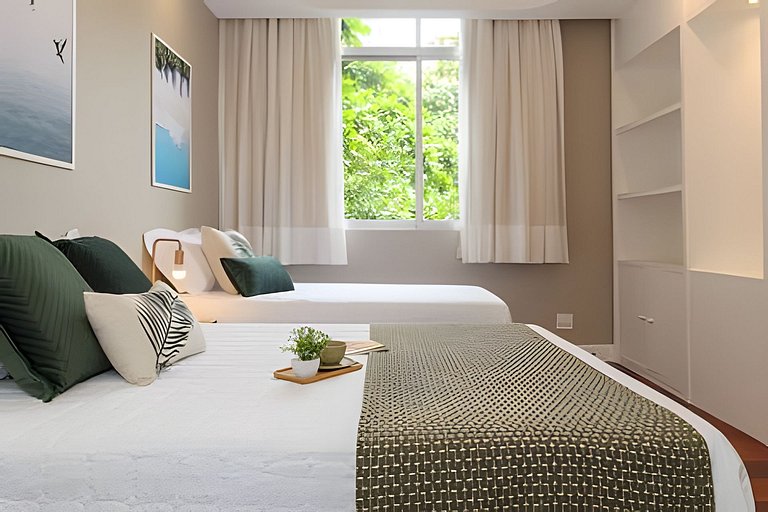 MAR301|Big and cozy in Leblon, 300m from the beach