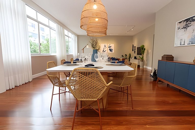 MAR301|Big and cozy in Leblon, 300m from the beach