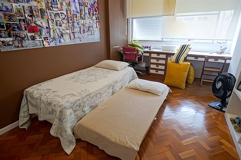 Bul302| 3 bdr on the border of Ipanema/Copacabana