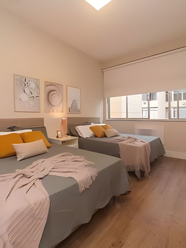 Brt401A| 3 rooms in Copacabana, 9 min from Posto 4