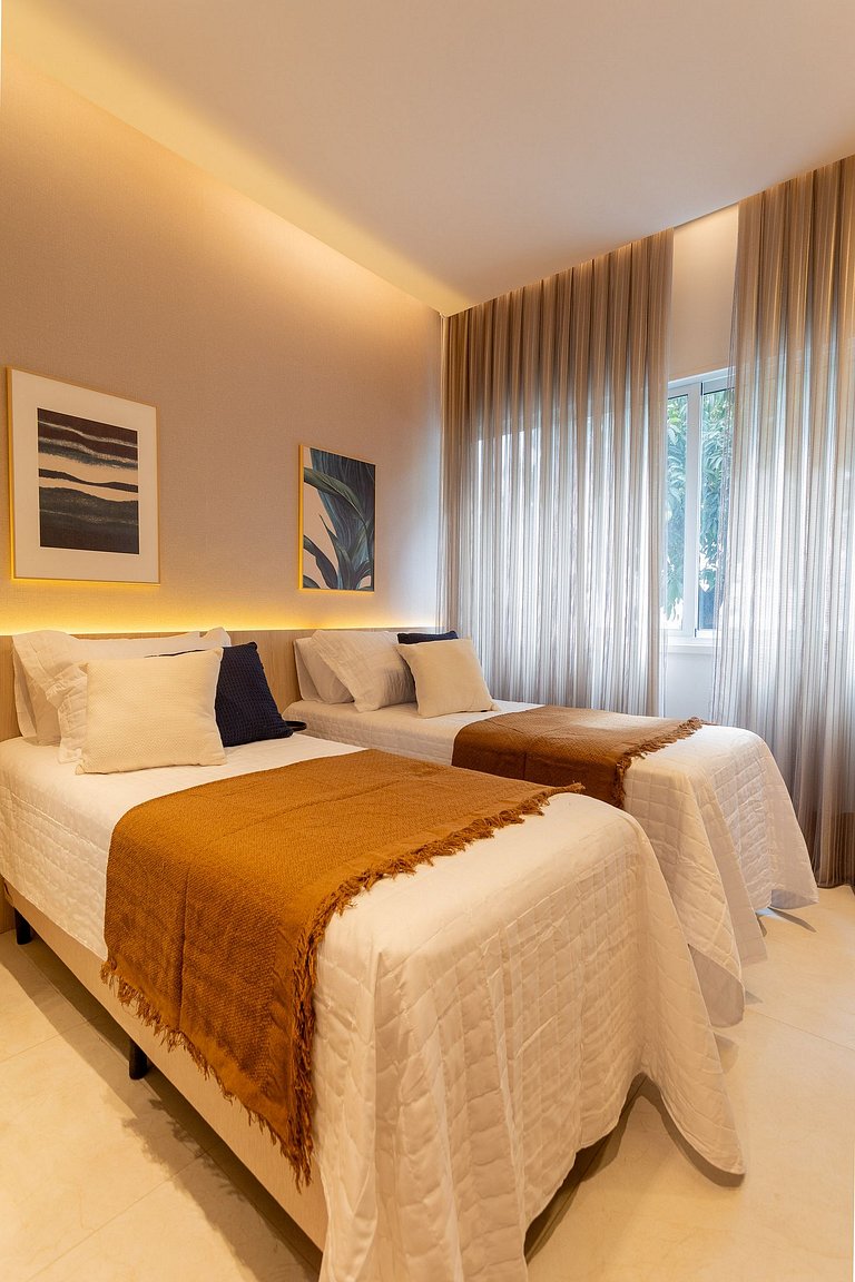 Mtr101|2 suítes no Leblon a 7 minutos da praia