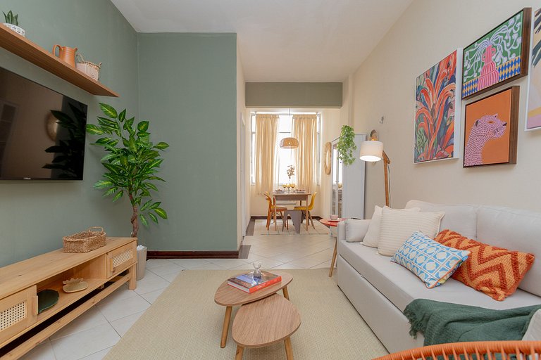 Atlântica910| 2 room in Copacabana,100m from beach