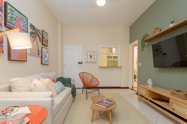 Atlântica910| 2 room in Copacabana,100m from beach