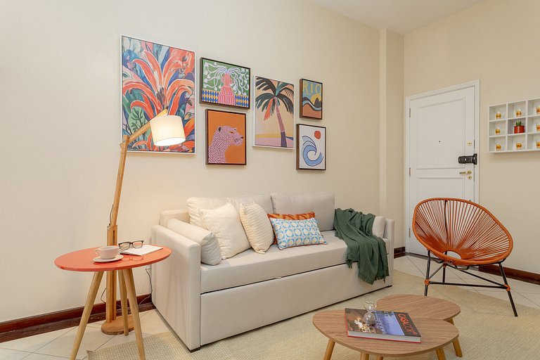 Atlântica910| 2 room in Copacabana,100m from beach