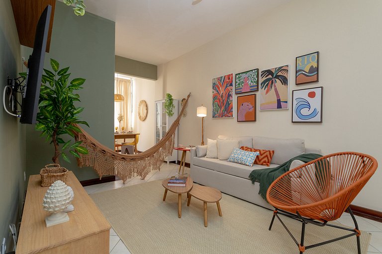 Atlântica910| 2 room in Copacabana,100m from beach