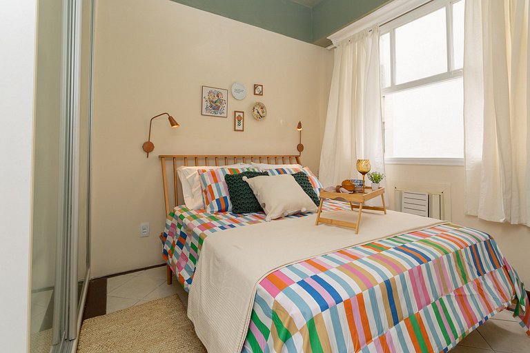 Atlântica910| 2 room in Copacabana,100m from beach